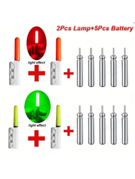 1 組（2 個燈和 5 個電池）電子 Led 夜釣發光棒,發光棒 Cr425 電池,高可見度夜釣配件