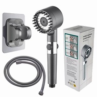 High Pressure Hand Shower with Water Filtration System, Shower Head 1.5m/2m, 3 Types of Jet, Reduces