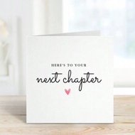 New Job Card, Here's To Your Next Chapter Card, Funny Leaving Work Card For Colleague Good Luck Card