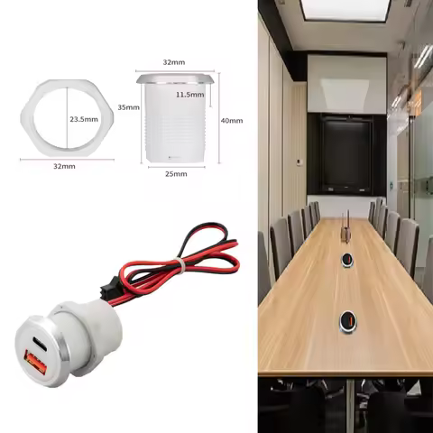 1Pcs 9V/2A 5V/3A USB Type-C Mini Fast Charging Car Charger Desktop Hidden Integrated USB Charger Aut