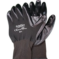 Black PU Polyurethane Working Glove Palm Coated Glove EN388 4131
