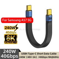 LIKAIYUE USB4 Short Cable 40Gbps Data Transfer 240W PD Fast Charging Thunderbolt 4/3 Interface Flat 