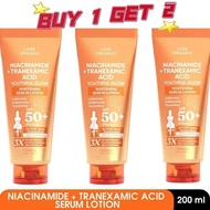 LUXE ORGANIX Niacinamide + Tranexamic Acid Youthful Glow Whitening Serum Lotion SPF50+