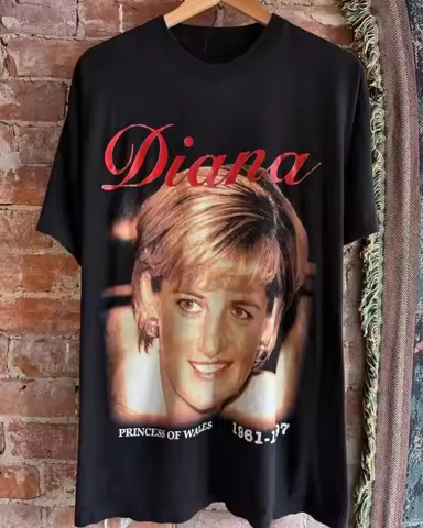 Vintage Princess Diana Shirt, Princess Diana T-shirt Summer Men's and Women's Loose and Breathable T