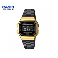 Casio Vintage A168WEGB-1B Black Stainless Steel Band Men Watch / Women Watch