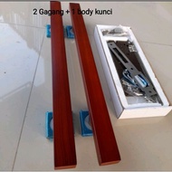 2 Door handles + 1 set of full black keys, 45 cm, 65 cm long