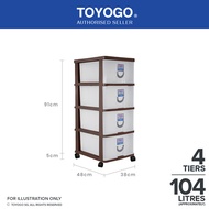 803-4 Plastic Storage Cabinet / Drawer With Wheels (4 Tier)