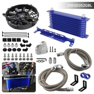 AN10 10/13/15Row Engine Oil Cooler Kit For LS1 LS2 LS3 LSX VE +7" Electric Fan Kit  LSX VE HSV VZ 19