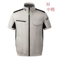 ALOK - AC66M 風扇降溫工作服短袖2風扇20,000mAh充電寶防曬風扇空調服 - 灰色中碼