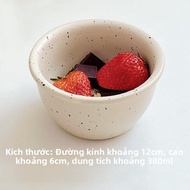 Bát Gốm Tròn Đơn Giản Ins Ink Splatter Edge Bát Ăn Sáng Bát Sữa Chua Bát Salad Bát Đựng Mì Ăn Liền B
