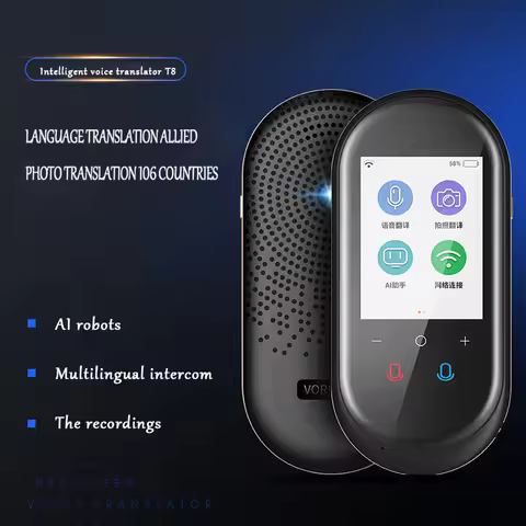 T8 Voice Smart Translator 2.4 Inches 106 Languages Real-time Photo Translation WIFI Hotspot Connecte