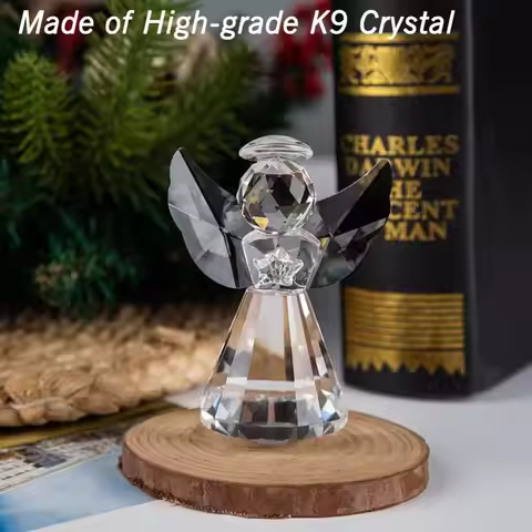 Cute Angel Statue Transparent Crystal Angel Statue Series Beautiful Angel Glass Decoration Statue De