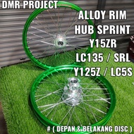 ALLOY RIM Y15/LC5S/Y125Z/LC135 1.40x17 HUB ALLOY HUB SPRINT COMPLATE SET (BELAKANG DISC) FALCON/SHAR