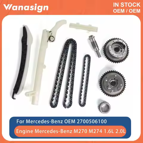 Engine Timing Chain Kit Pair VVT Gears Fit 1.6 2.0 L For Mercedes-Benz A250 Q50 QX30 C180 C300 M133 