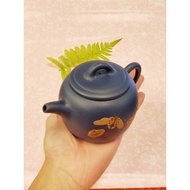 Luminous Floating Insect+Butterfly Royal Embroidery|Azure Blue Purple Clay Teapot 300cc|Jiang Linglo