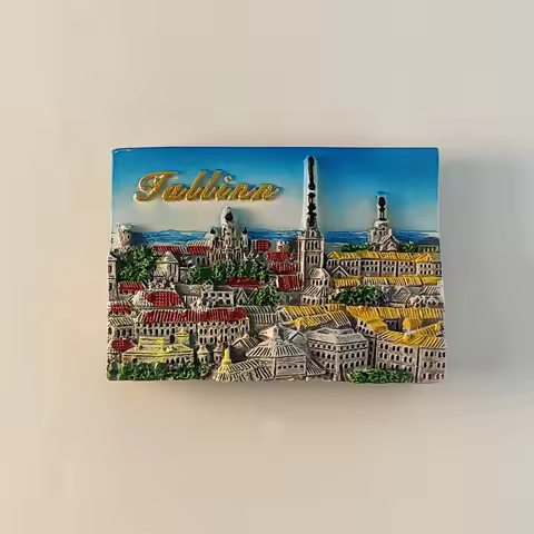 Europe, Estonia, Tallinn, 3 D Stereoscopic，Tourism souvenirs，Resin painting，Decoration home，Refriger
