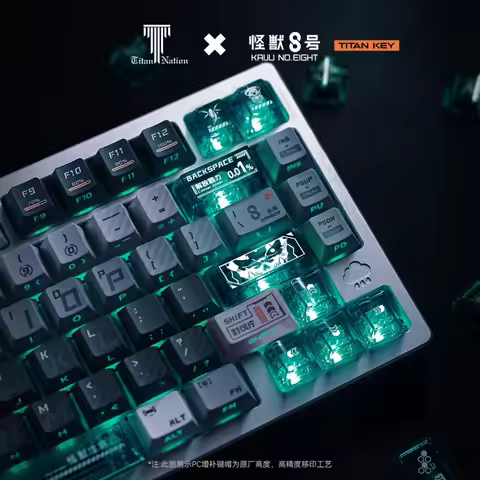 Kaiju No.8 Theme Keycaps Pbt Light Transmission Cherry Profile Keycaps For Mechanical Cartoon Keycap