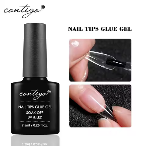 CONTIGO Nail Tips Glue Gel 7.5ml uv Glue for false Nails Gel Polish Manicure Hybrid Gellac Multi-fun