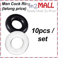 [m2MALL] 10pcs Men C0ck Ring Time Delay Stronger Harder Silicone Ring Masturbati0n Men Toy Alat Main