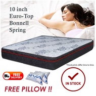 [Furniture Amart] Queen size Mattress with Euro-Top Bonnell Spring 10inch(FREE PILLOW)