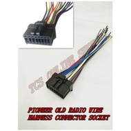 PIONEER OLD 16PIN 1DIN 2 DIN WIRE HARNESS RADIO Car Stereo Receiver CONNECTOR CABLE PLAYER SOCKET