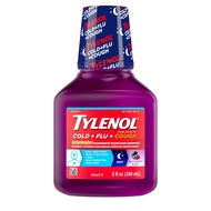 Tylenol Cold & Flu Tylenol Cold + Flu + Cough Night Liquid Medicine with Acetaminophen, Wild Berry, 