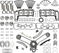 3.7 Head Gasket Set Timing Chain Kit Piston Rods Kit Bearings for Dodge Dakota Durango Ram 1500 Jeep