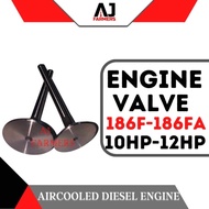 Engine Valve Aircooled Diesel Engine 186F 186FA 10HP 12HP