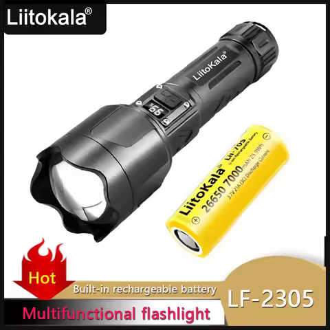 LiitoKala LF-2305 50A Rechargeable Battery Led Household and Outdoor Portable Strong Light Flashligh