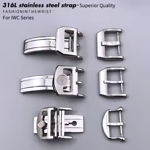 18mm Stainless Steel Deployment Buckle for IWC Mark LE PETIT PRINCE Big PILOT Spitfire Timezon Portu