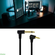 dusur 6 35mm1 4 Mono to 3 5mm1 8 TS Mono Male 90 Degree Elbow Adapter 1 8m 6ft