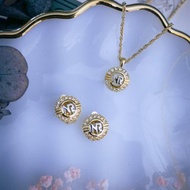 Nina Ricci 行星 經典logo套組 耳環項鍊－歐美古董首飾 Vintage