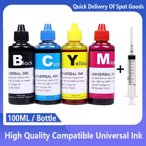 100ML Bottle Dye Ink Refill Kit For Canon Pixma Cartridge PG 440 445 510 512 545 540 243 210 XL CL 4