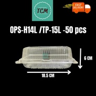 Benxon OPS-H14L/ TP-15L Disposable Plastic Food Tray 50 pcs+ -/ Bekas Kek Plastik/ Bekas Makanan/ Ta