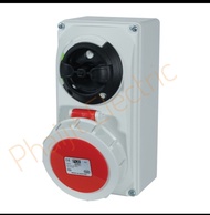 เต้ารับพร้อมสวิทช์หมุนแบบล็อคหลังจ่ายไฟชนิดกันน้ำแบบฝัง"คอมแพค" IP67 PCE 61252-6 / Switched Interloc