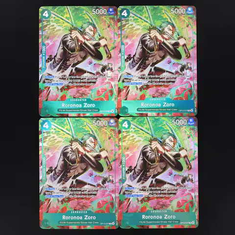 One Piece TCG OPCG English OP13-037 Zoro TR Play Set 4 Cost Green Zoro Textured Foil Card Anime Coll