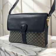 【特選貨品】中古二手Celine豆腐包老花皮革側背孭斜單肩手袋小包