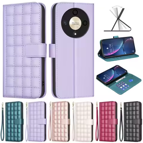 Leather Etui For Honor X9b Case Chocolate Block Wallet Phone Case for Funda Honor X9B ALI-NX1 HonorX