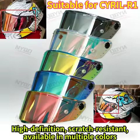Hot CYRIL Helmet Original Electroplated Lens, R1 F352 Full Helmet Sun Protection Anti Glare Professi
