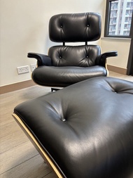Eames Lounge Chair and Ottoman - Black Leather & Rosewood
