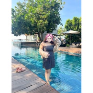 Black Polka Dot Spaghetti Strap Dress Bust 42-43