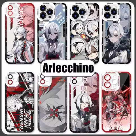 Genshin Impact Arlecchino Phone Case For Redmi Note 13 12 Pro Plus 9 9S 9T 10 10S 11 11S 12S Pro Max