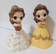 正版迪士尼 Q Posket 貝兒公仔 2隻一組 (經典黃裙 / 白婚紗捧花款 / 美女與野獸 / 無盒)
