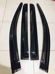 Rain Visor - Mitsubishi Triton Strada 2015 2016 2017 2018 2019 2020 (OEM-grade/ Deep Black/ Thick & 