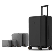 Elegance Checked Luggage, 24 Inch Hardside Suitcase, Lightweight Matte Hardshell with Tsa Lock, Larg