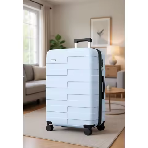 28 Inch Lightweight Hardside Travel Suitcase PC, Sky Blue