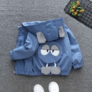 Dorila 80-130 Baby Boys Girls Cartoon Jacket Hooded Zipper Cute Windbreak for 1-8 Yrs Old