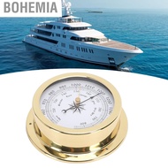 bohemia Sorandy 4.7 Inch Brass Barometer  Accurate Air Pressure Measurement with White Dial and Zinc