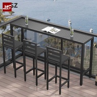HS Outdoor Table And Chair Combination Leisure Bar Open-Air Balcony Window High-Legged Narrow Table 