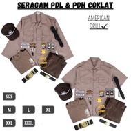 !! BAJU SERAGAM SETELAN SATPAM SECURITY PDH PDL COKLAT 2022 KREM PAKET LENGKAP SERAGAM SATPAM SERAGA